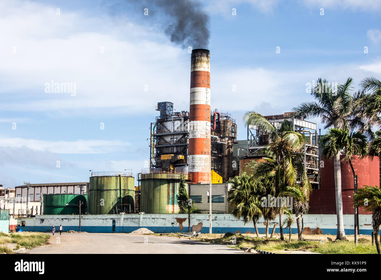 Fossil fuel power station CTE Otto Parellada, Havana, Cuba Stock Photo