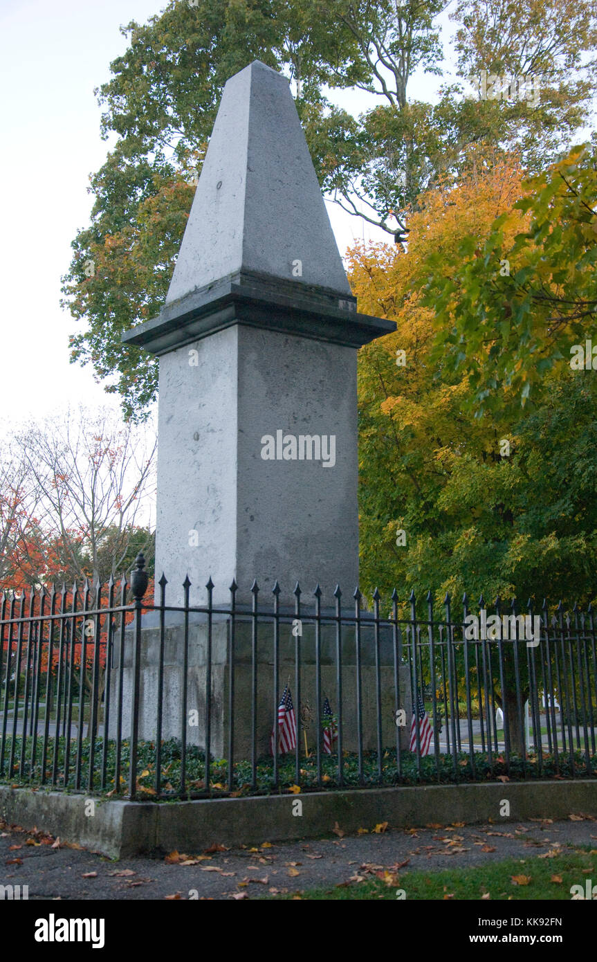 the Revolutionary Monument in Lexington, MA Stock Photo