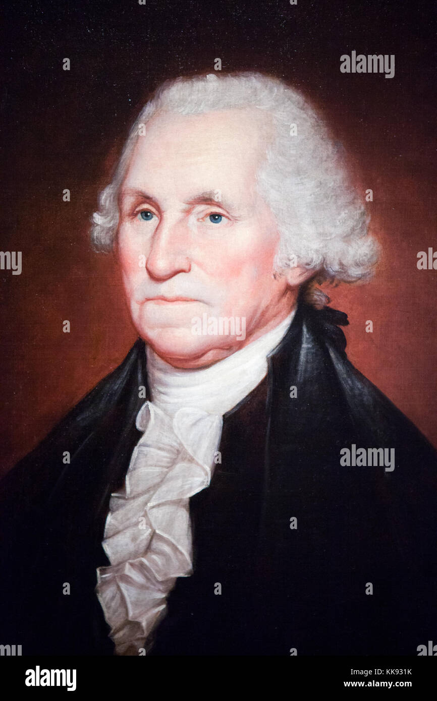 Oil painting of President George Washington , 1st President United States, by Rembrandt Peale, 1795 Stock Photo