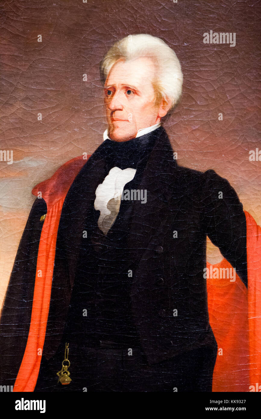 Oil painting of President Andrew Jackson, 7th president, United States by Ralph E. W. Earl 1836-1837 Stock Photo