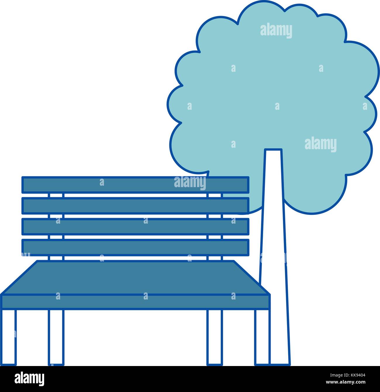 park bench and tree natural landscape Stock Vector Image & Art - Alamy