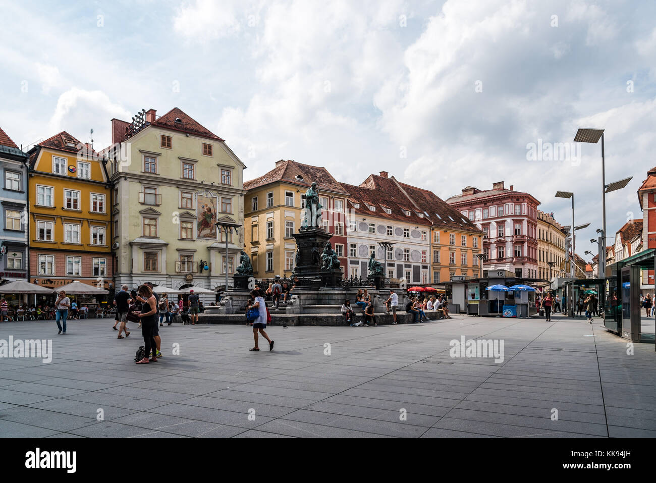 Street in historical city center of Graz Stock Photo - Alamy