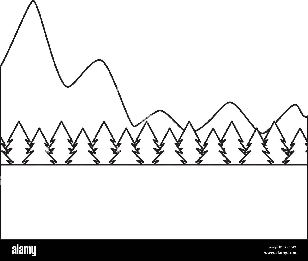 natural mountains with tree pines forest landscape Stock Vector Image ...