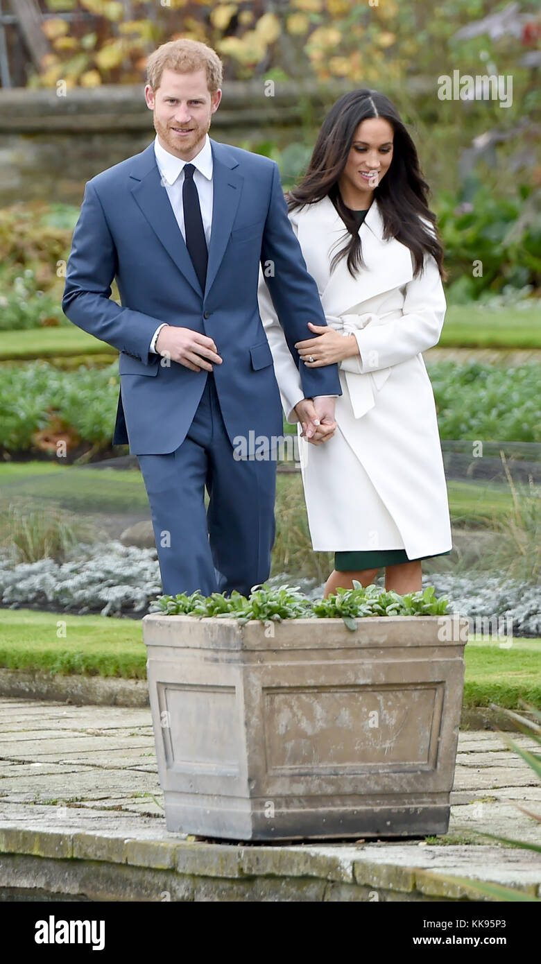 Photo Must Be Credited ©Alpha Press 079965 27/11/2017 Prince Harry and Meghan Markle Engagement Photocall in the Sunken Garden at Kensington Palace in London. Stock Photo