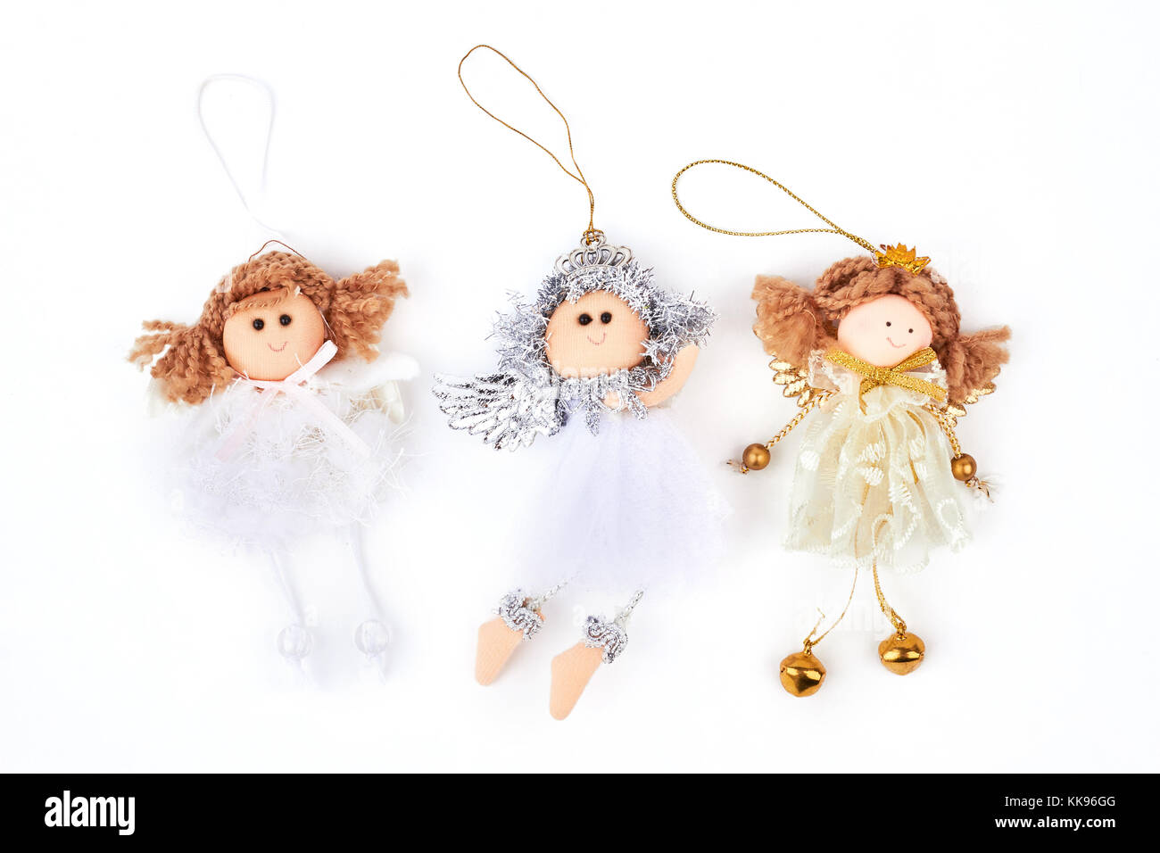 Collection of Christmas angels figurines. Stock Photo