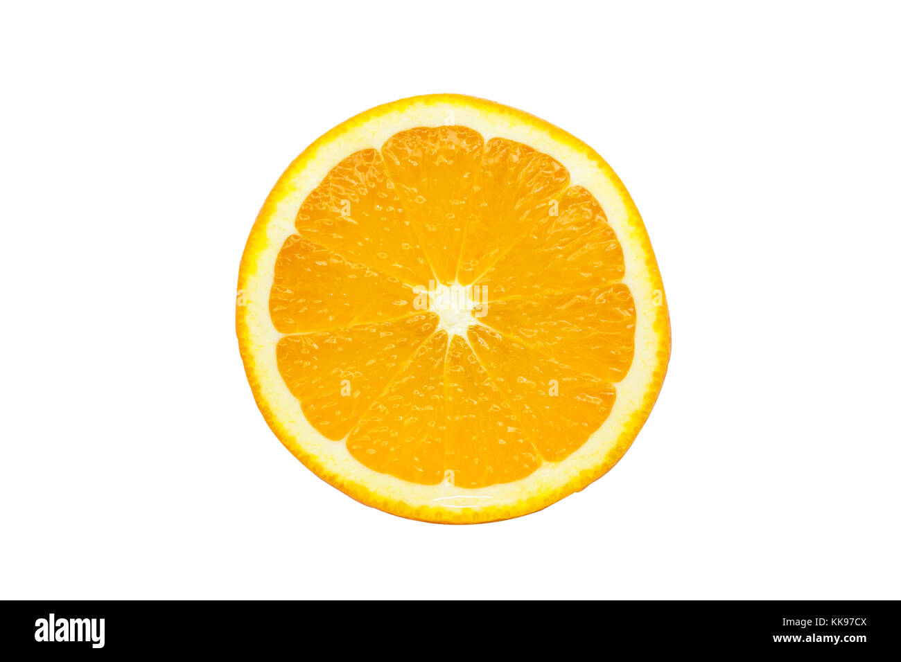 Slice of orange isolated on white background Stock Photo - Alamy
