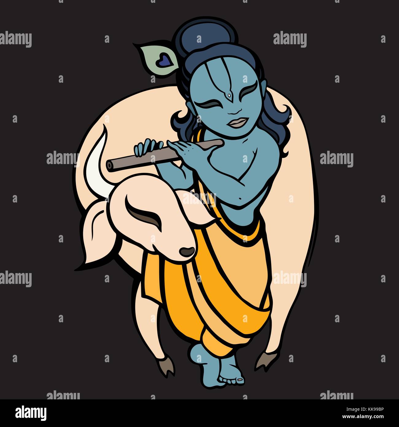 Hindu God Krishna Stock Vector Image & Art - Alamy