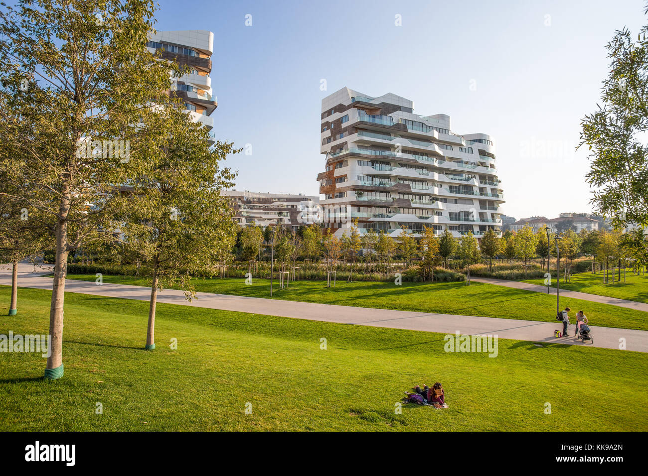 MILAN, ITALY, OCTOBER 13, 2017 - New modern building condo of 'City Life' business and residential district, 'Tre Torri', Milan, Italy Stock Photo