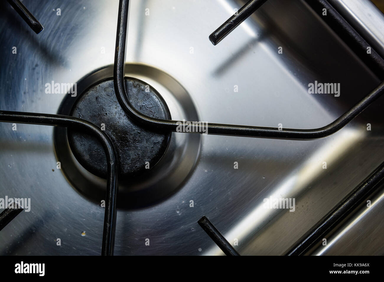 Gas burners in the kitchen oven Stock Photo Alamy