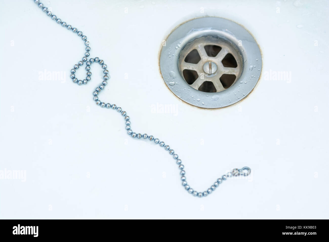 Stainless steel drain of bathtub Stock Photo Alamy
