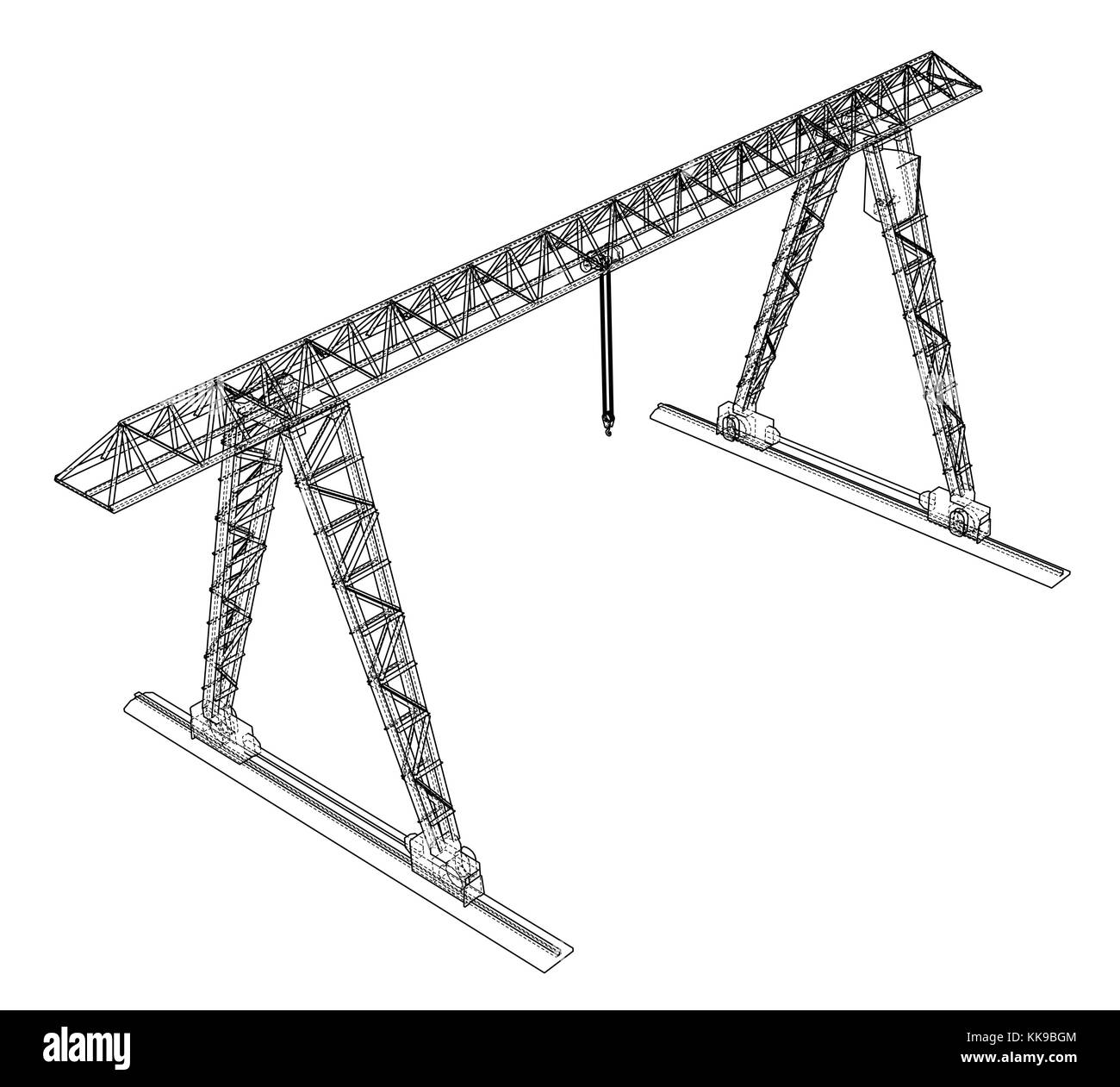 Gantry crane. Wireframe. Vector EPS10 format Stock Vector Image & Art