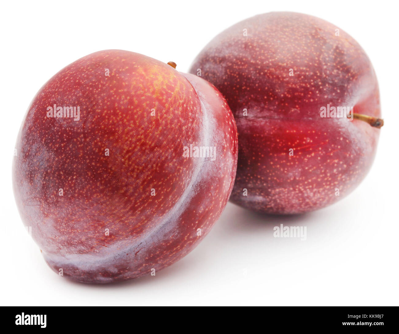 Blommer the finest Dansih plum isolated over white background Stock Photo