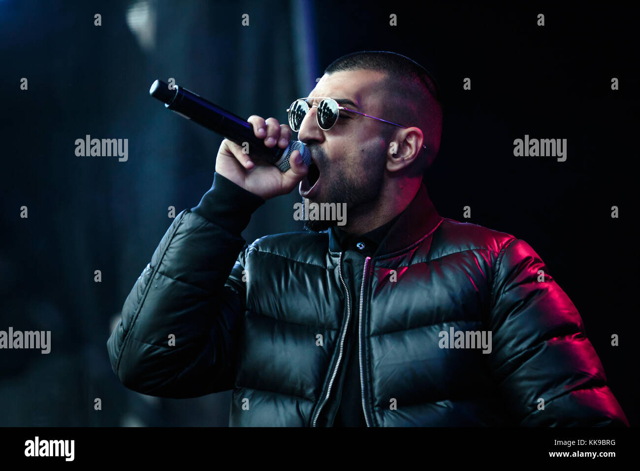 The Danish rapper Sivas (Stylized S!vas) performs a live concert at ...