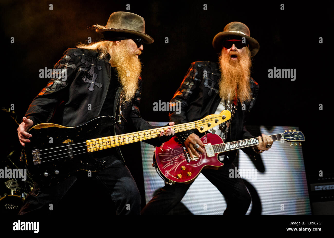 The American rock band ZZ Top performs a live concert at the Norwegian