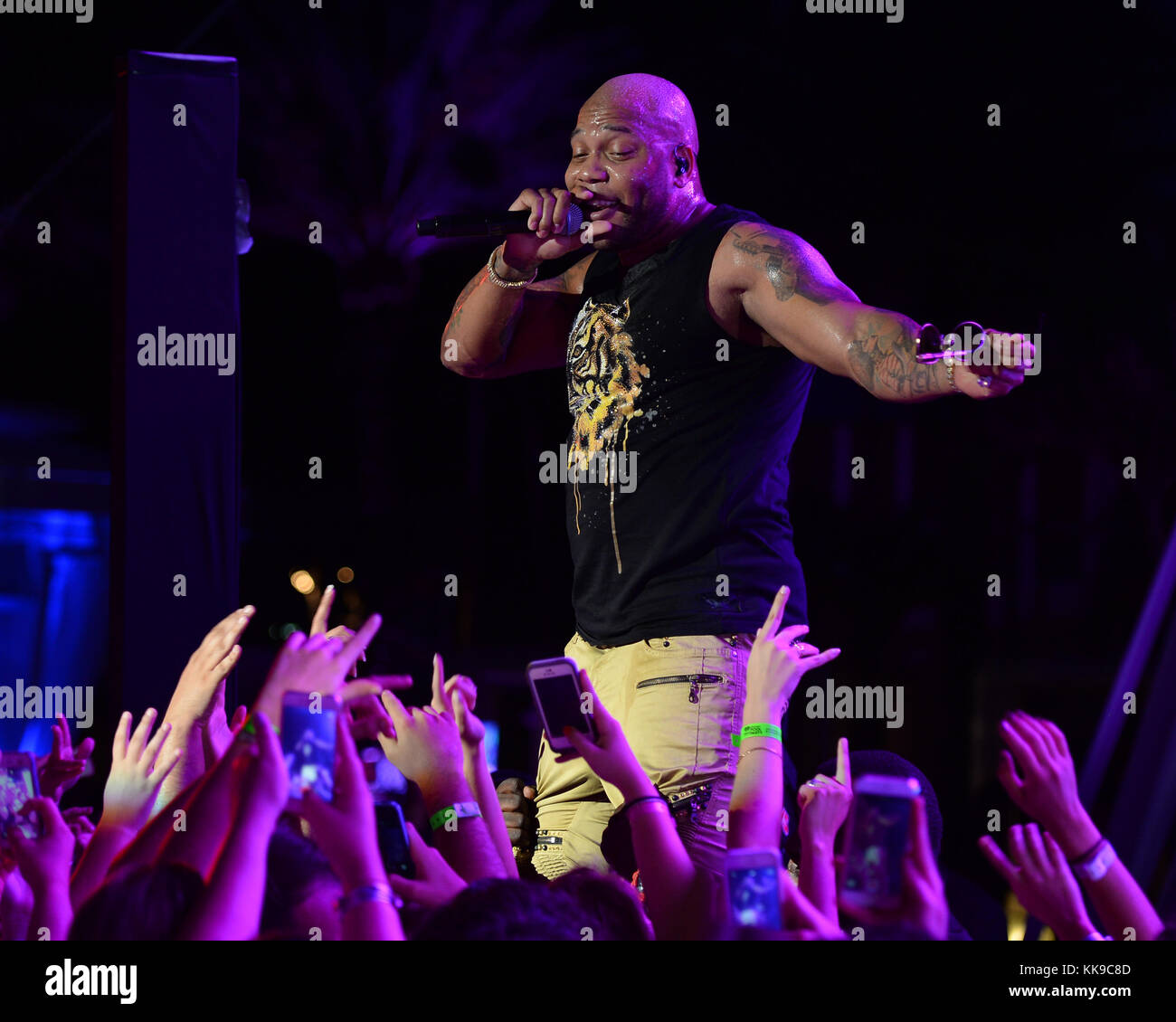 MIAMI BEACH, FL - MAY 21: Flo Rida performs on stage during 2016 ...