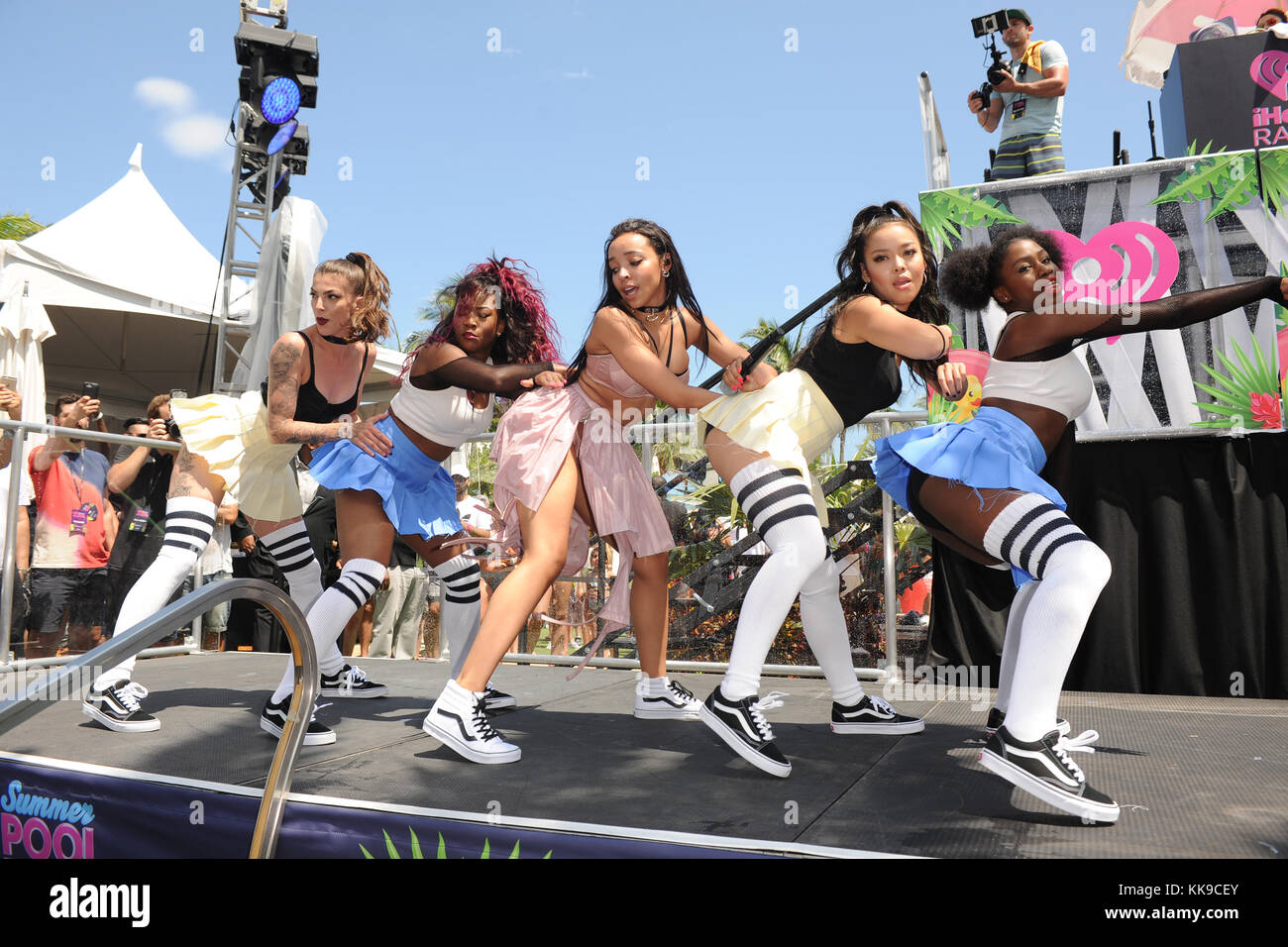 MIAMI BEACH, FL - MAY 21: Tinashe performs on stage during 2016 iHeartRadio Summer Pool Party at the Fontainebleau Miami Beach on May 21, 2016 in Miami Beach, Florida.    People:  Tinashe  T Stock Photo