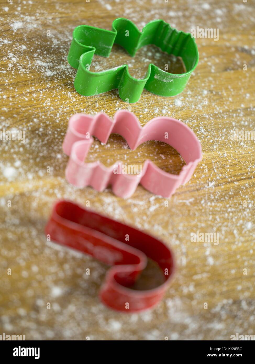 close up shot of plastic cookie cutters Stock Photo Alamy