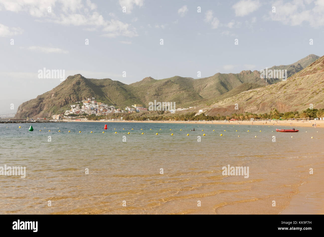 Playa de las Teresitas tenerife canary islands isles canaries golden sand sandy beach beaches near santa cruz Stock Photo