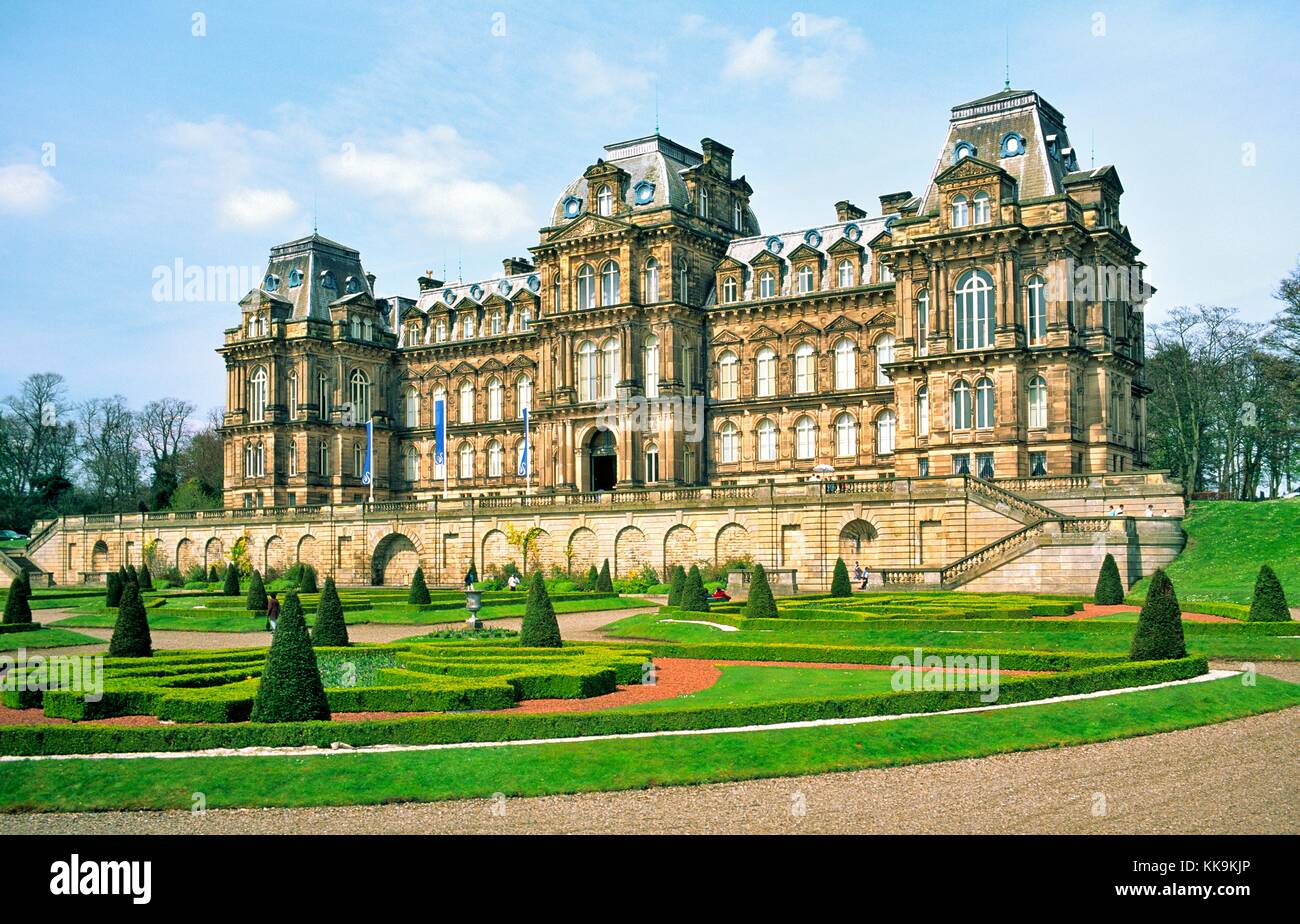 Bowes Museum in town of Barnard Castle, Co. Durham, England. Built in French Style as public art gallery by John Bowes late C 19 Stock Photo