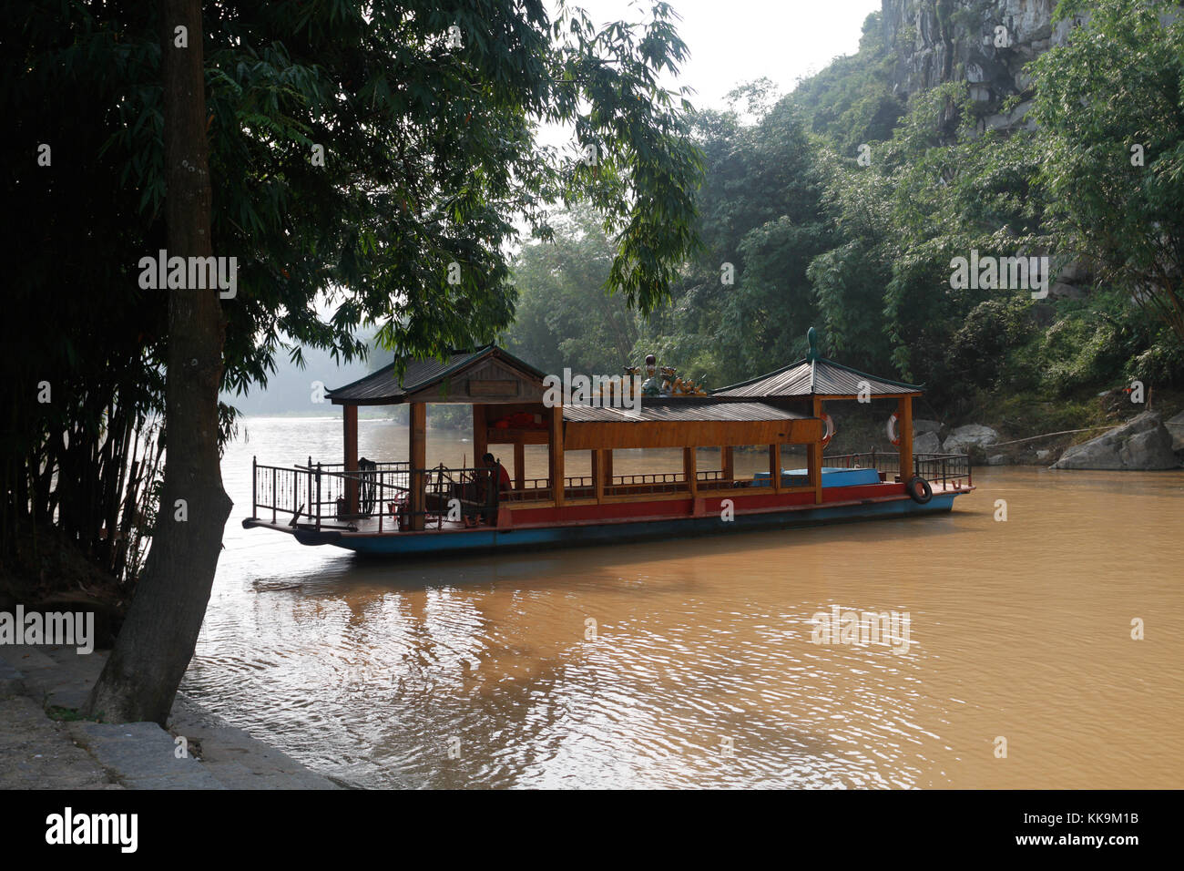 Tourist boat at Li River in Guilin, China. Stock Photo