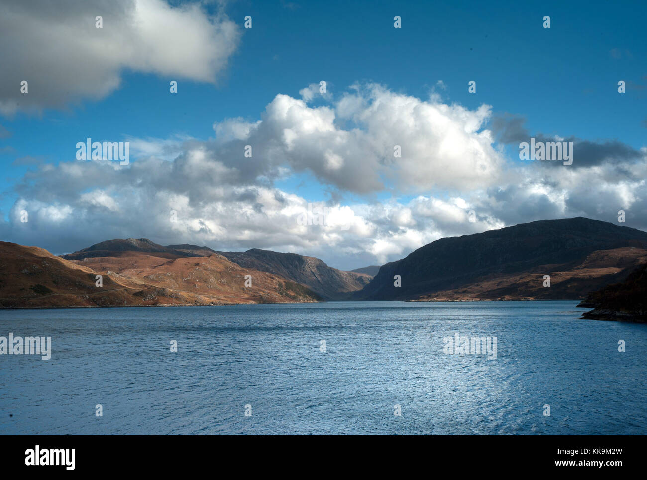 Loch Glendhu, seen from Kylesku, Sutherland, Scotland Stock Photo