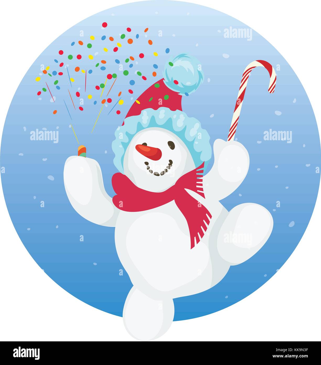 Happy cute cartoon snowman Stock Vector Image & Art - Alamy