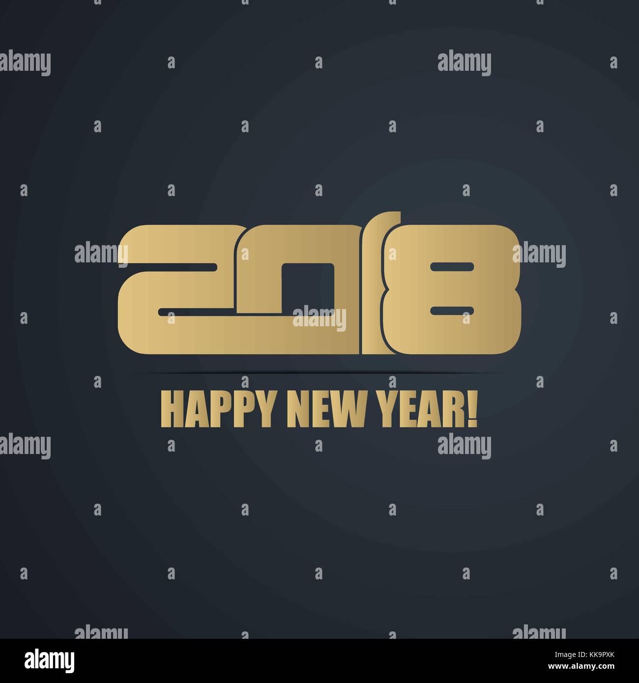 Vector illustration of Happy New Year 2018 creative background for your greeting card design Stock Vector