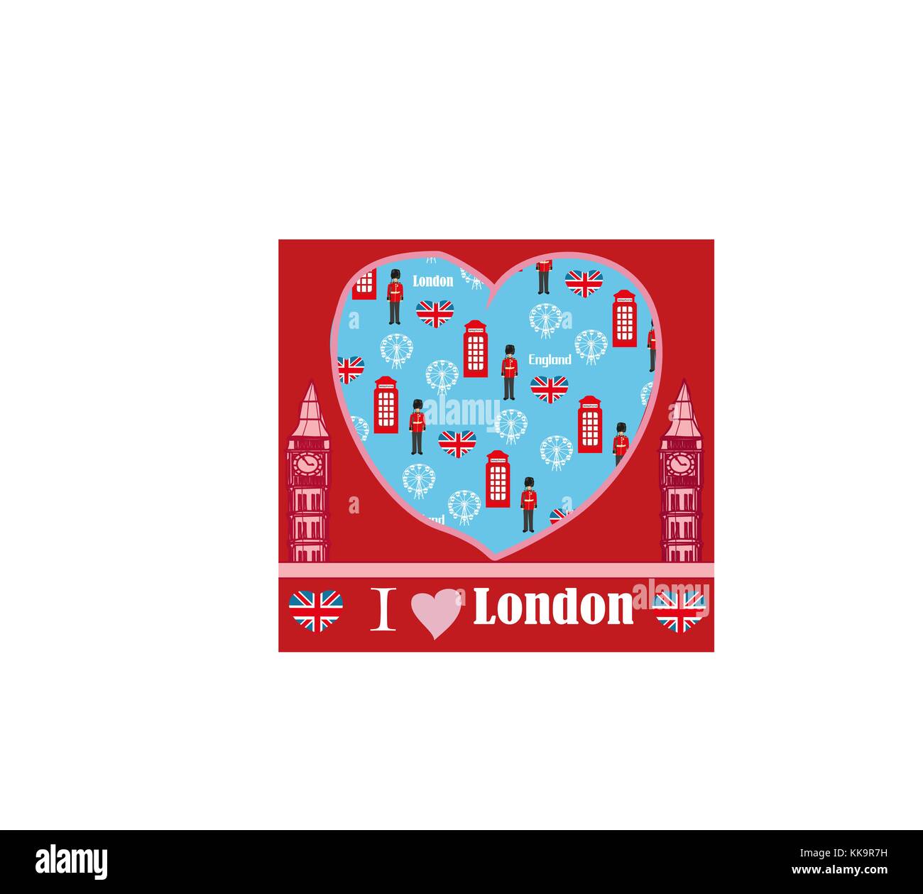 London landmarks symbols card Stock Vector