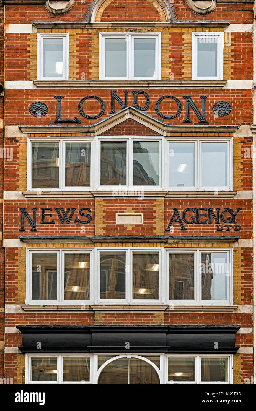 The old London News Agency building in Fleet Street, once the offices for journalists and photographers until it owner, John Rodgers, retired and the  Stock Photo