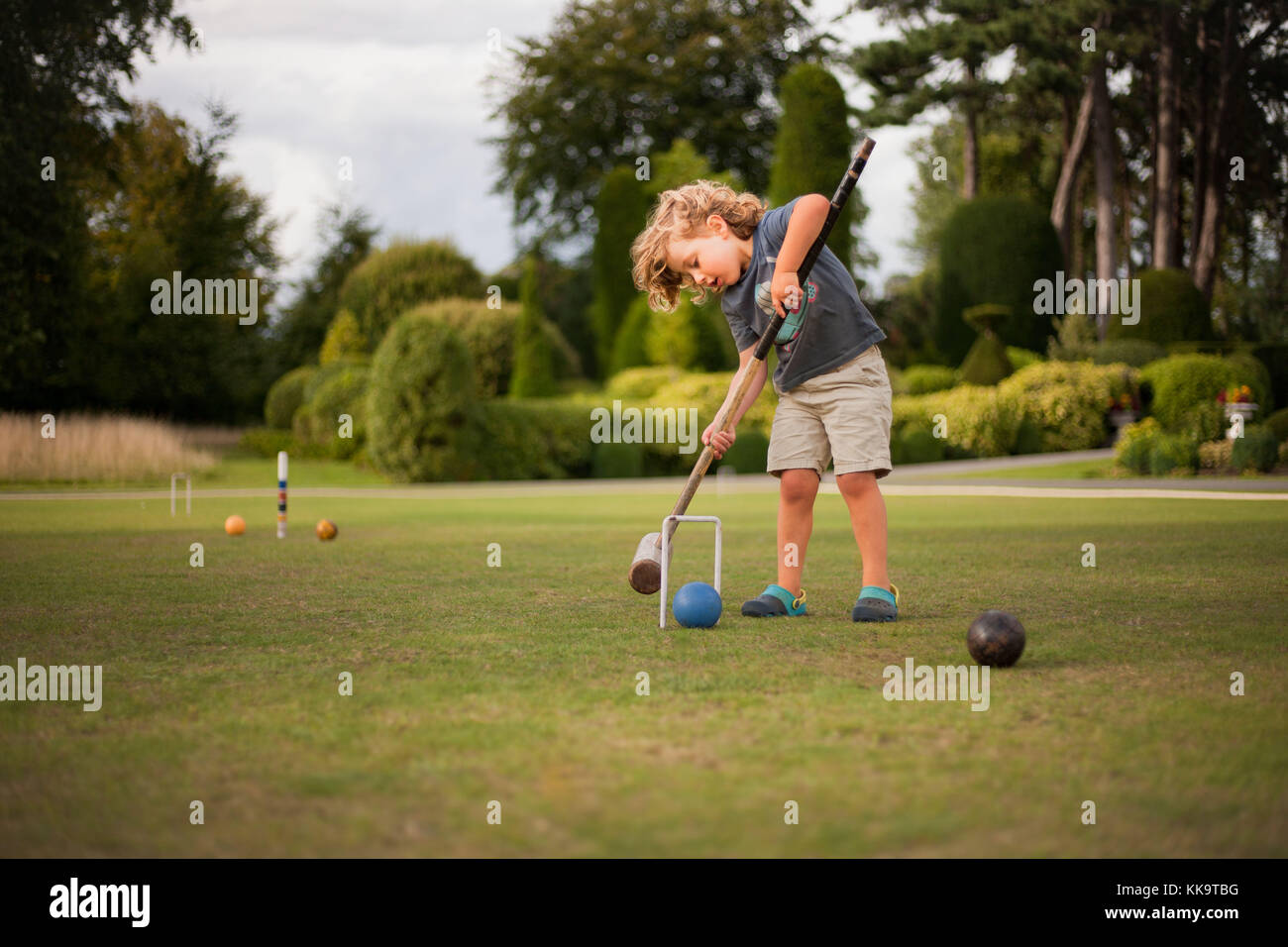 Traditional English garden game Stock Photo