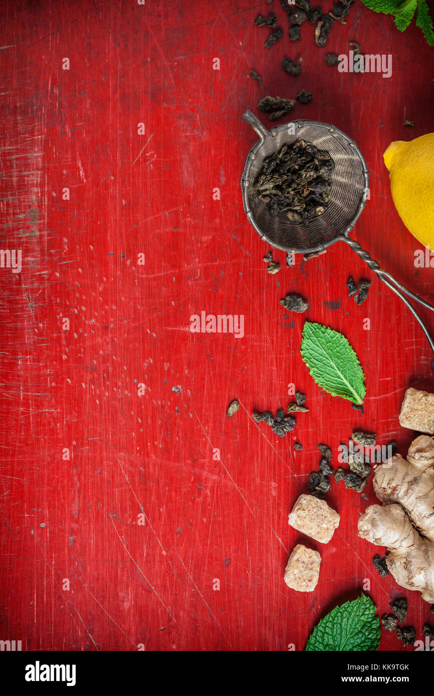 Flat top view tea hi-res stock photography and images - Alamy