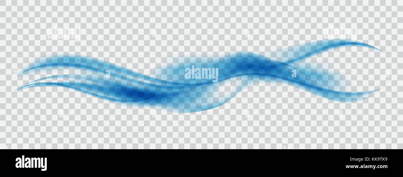 Abstract Blue Wave on transparent Background. Vector Illustration Stock ...