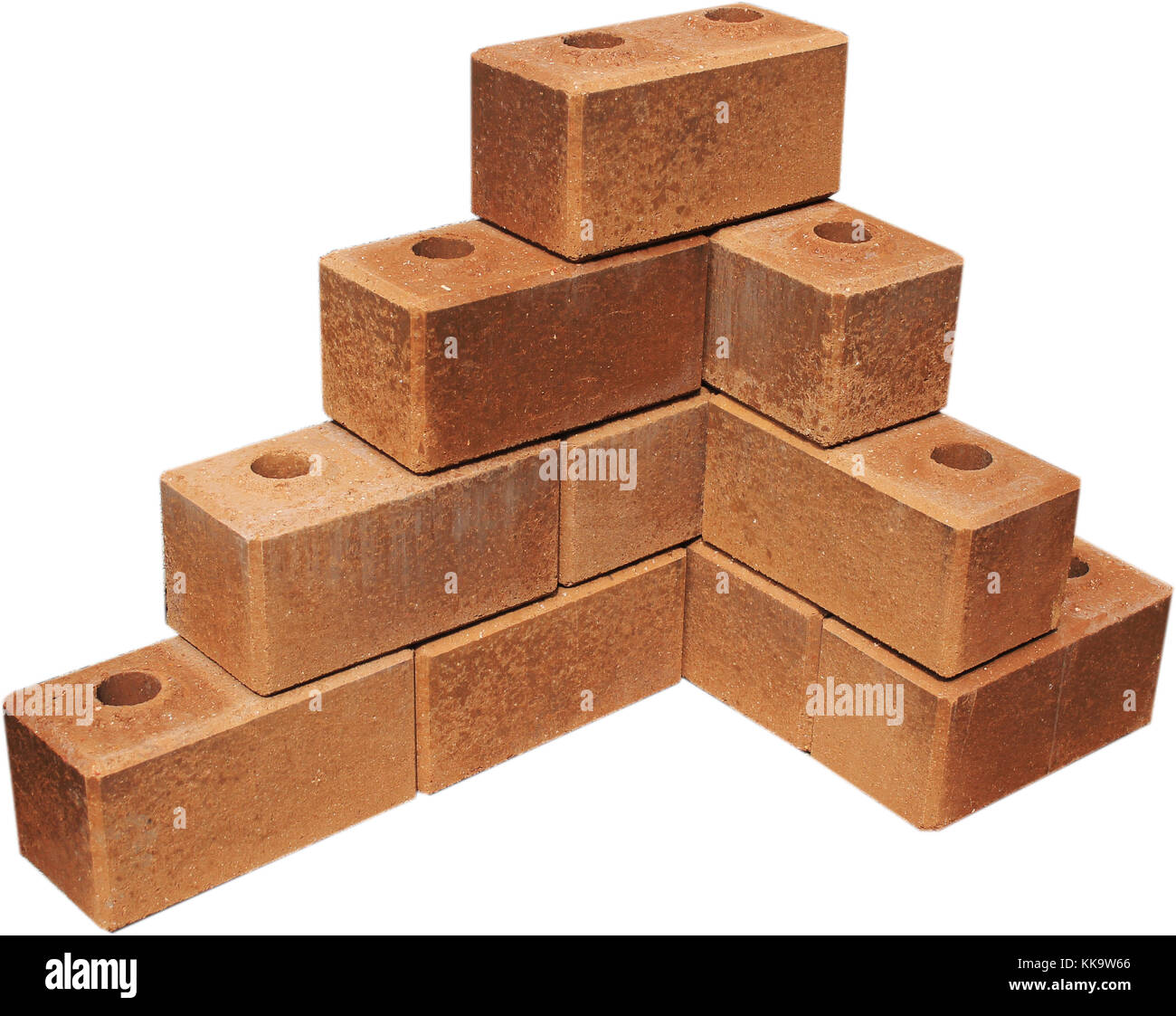 Interlocking- Soil/Cement Bricks - Hydraulic Compressed Blocks Stock Photo