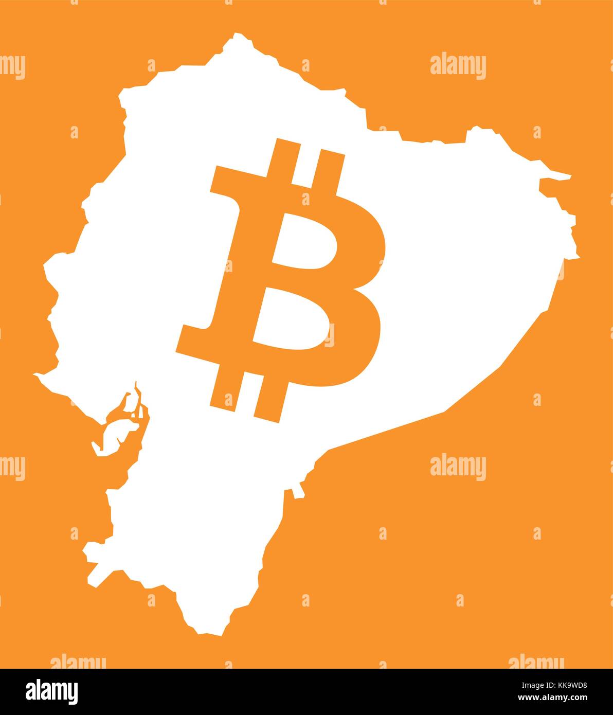 Ecuador map with bitcoin crypto currency symbol illustration Stock Vector  Image & Art - Alamy