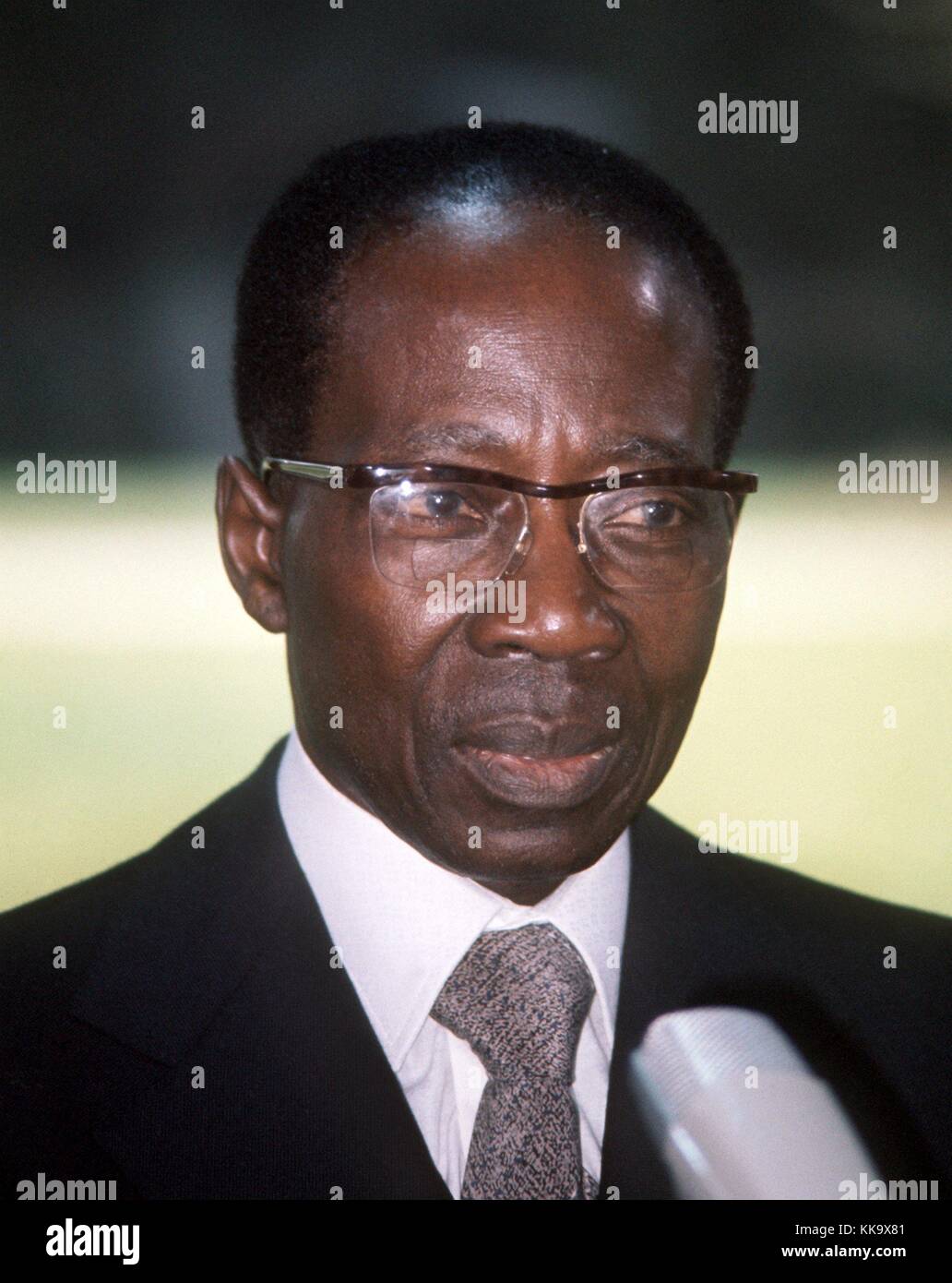 Leopold Senghor, state president of West African Republic of Senegal, pictured in May 1977. | usage worldwide Stock Photo