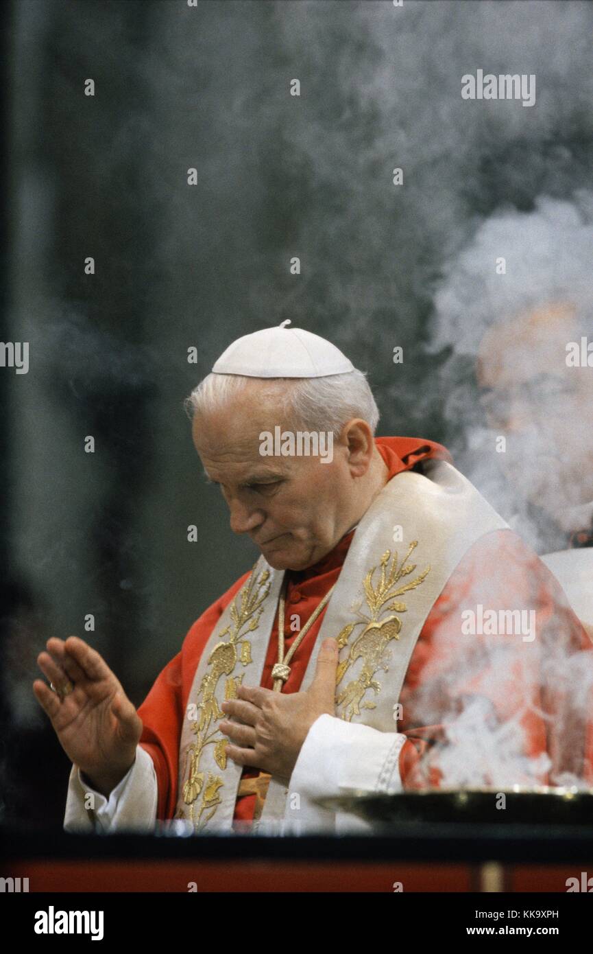 Pope John Paul II gives Mass on May 11th. 1985 at the Pope John Paul II gives Mass on May 11th. 1985 at the