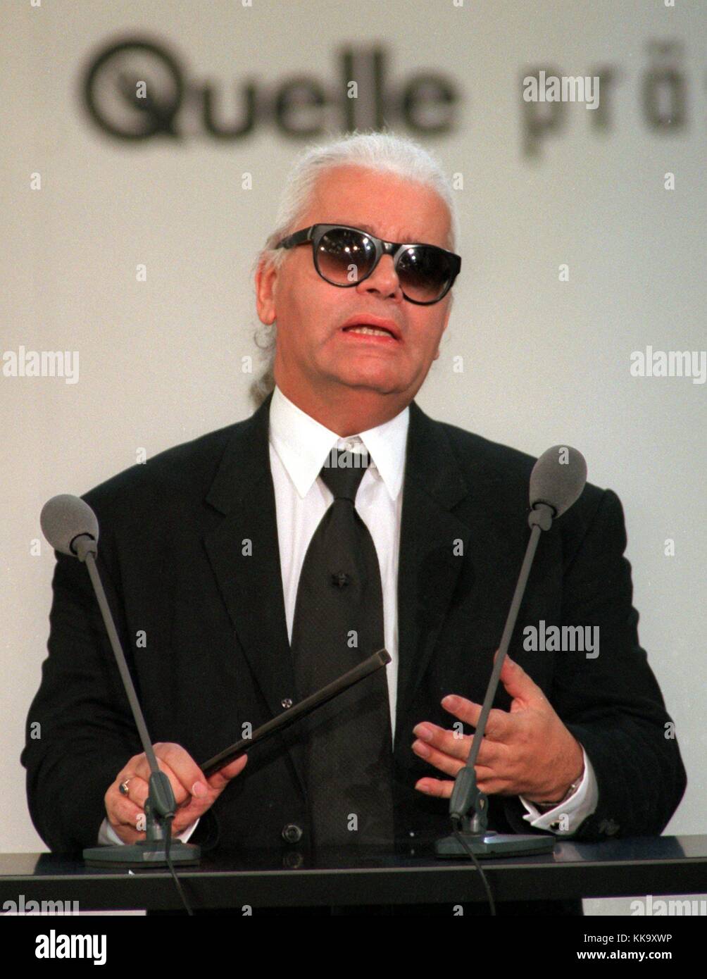 German fashion designer and photographer Karl Lagerfeld presents his