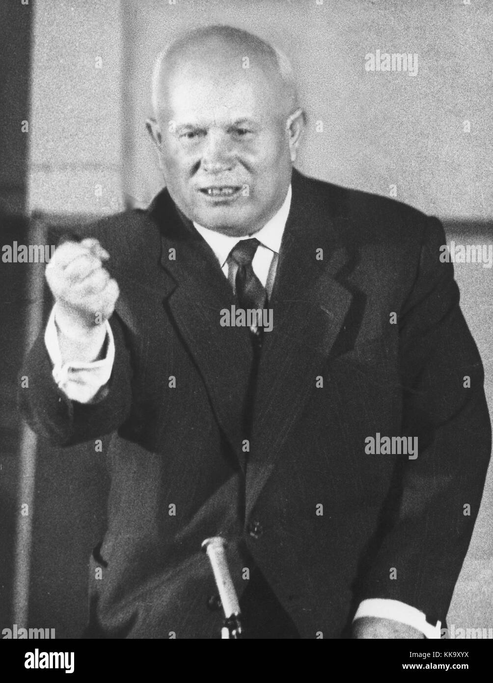 Soviet prime minister Nikita Chruschtschow at press conference in Paris on 18 May 1960.  | usage worldwide Stock Photo