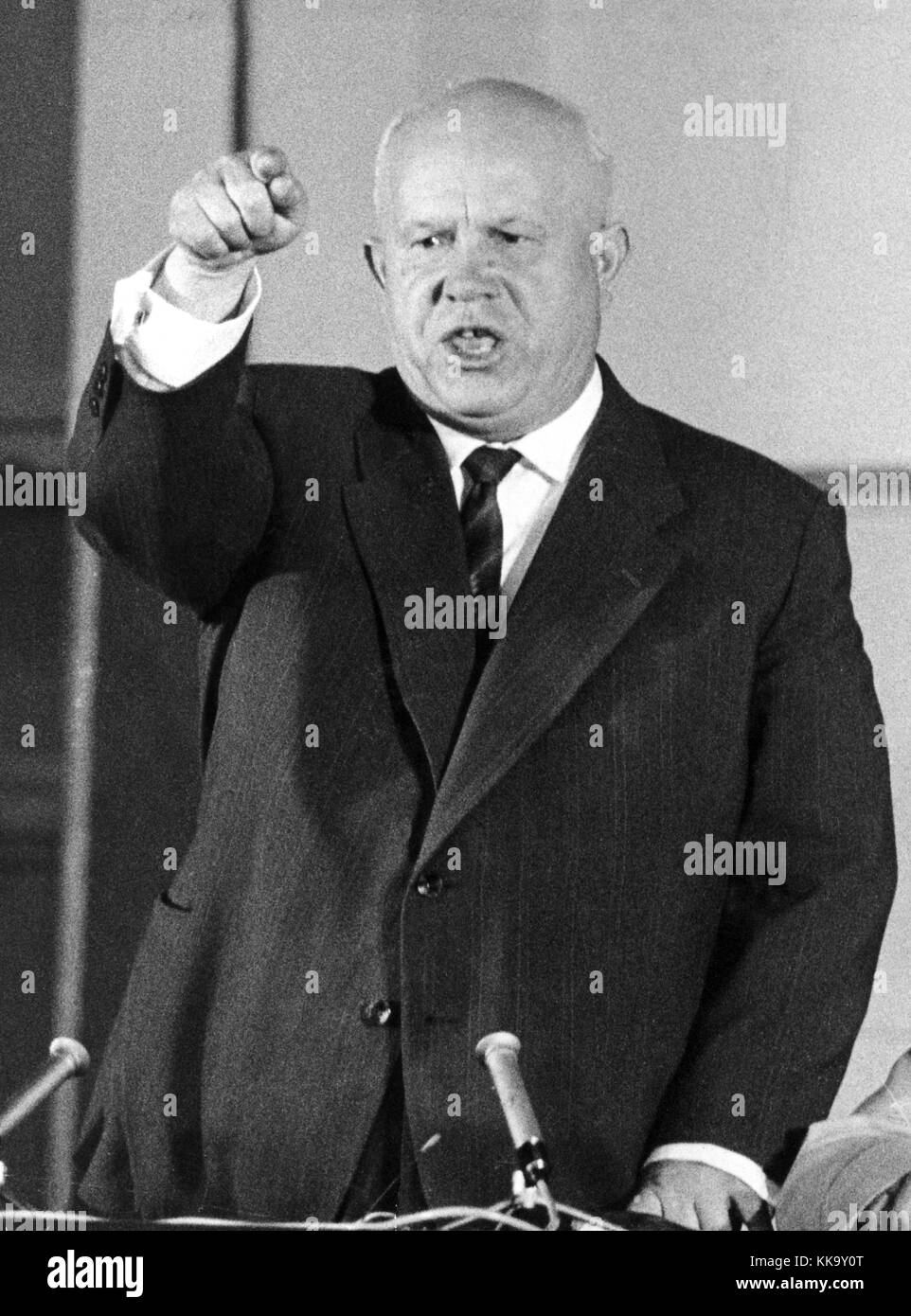 Soviet prime minister Nikita Chruschtschow at press conference in Stock  Photo - Alamy