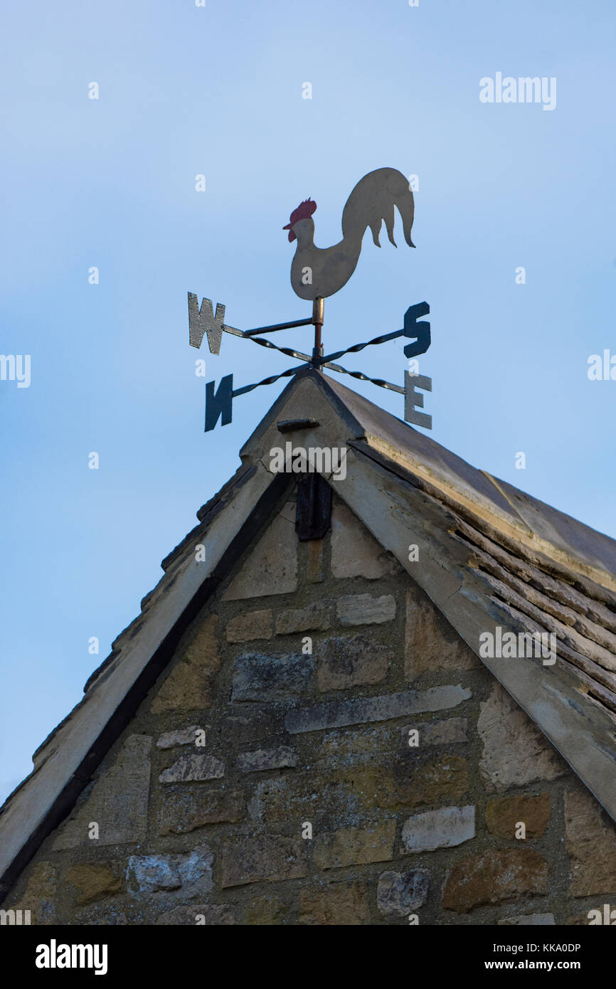 Traditional weathercock on St Lawrences Church, Mickleton Stock Photo