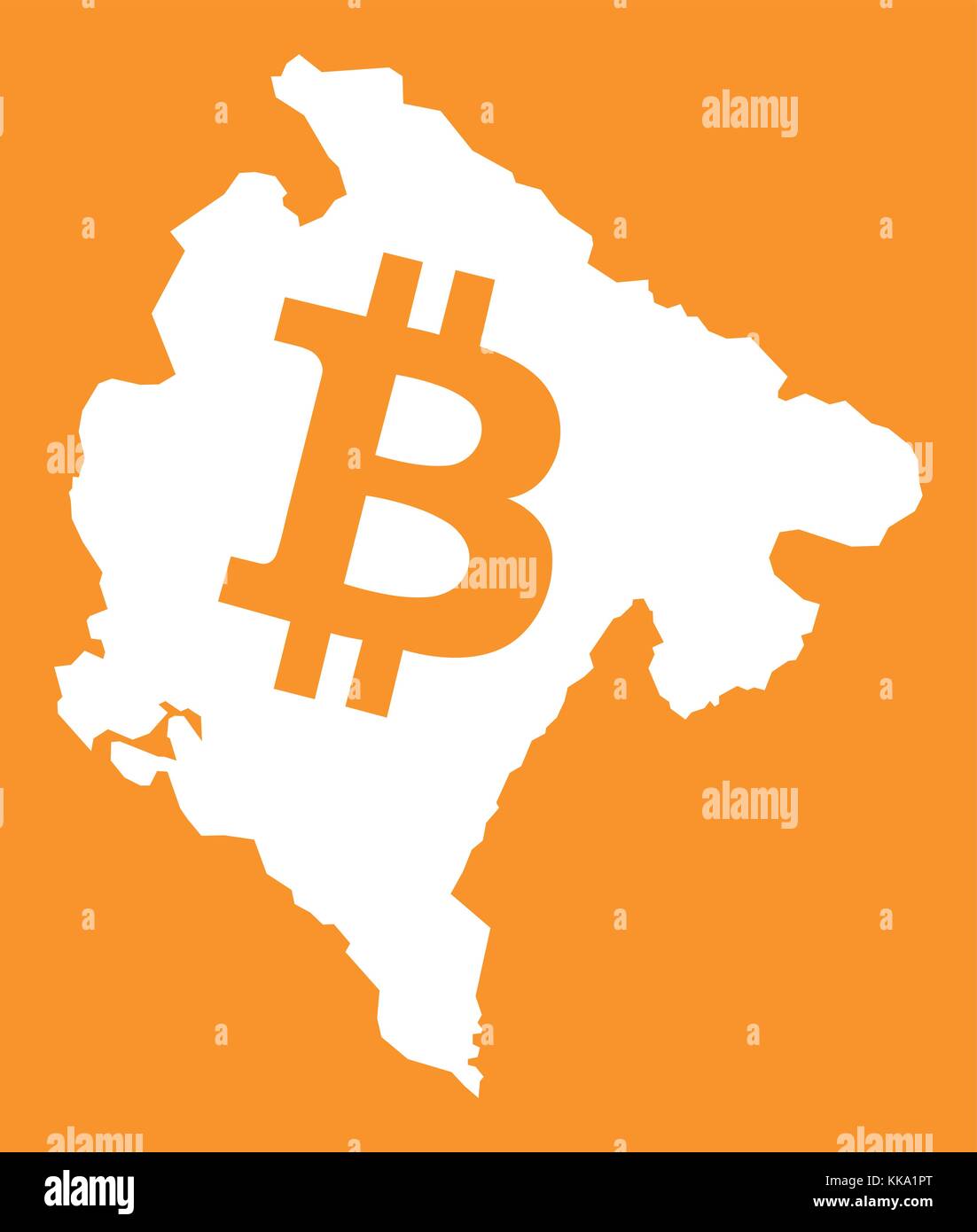 Montenegro map with bitcoin crypto currency symbol illustration Stock  Vector Image & Art - Alamy