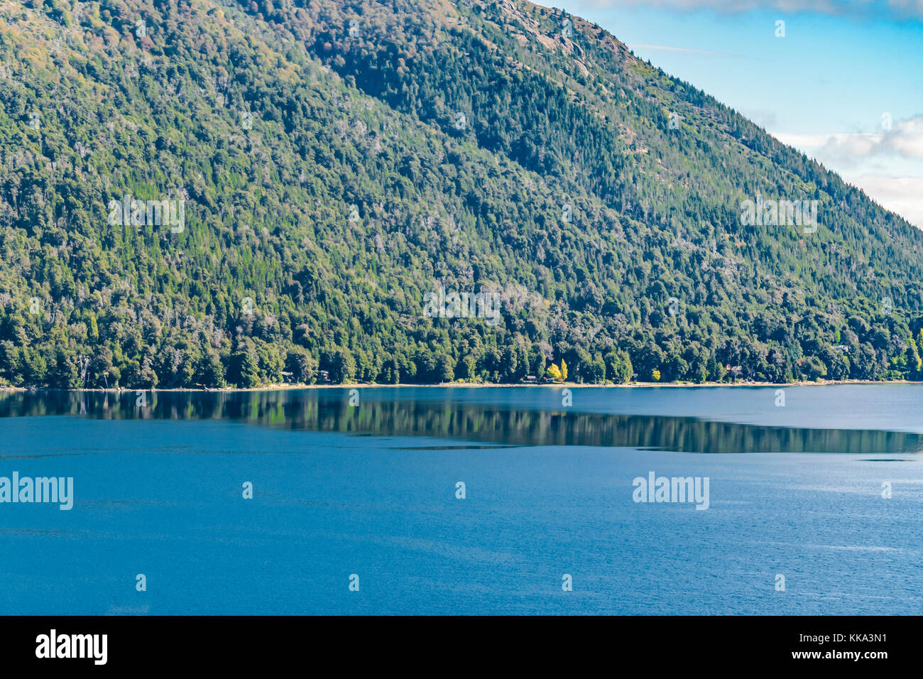 Andes mountains and lake landscape scene at San Carlos de Bariloche, Neuquen province, Argentina Stock Photo