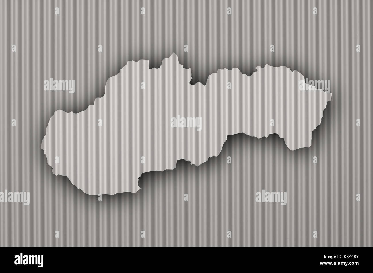 Map of Slovakia on corrugated iron Stock Photo - Alamy