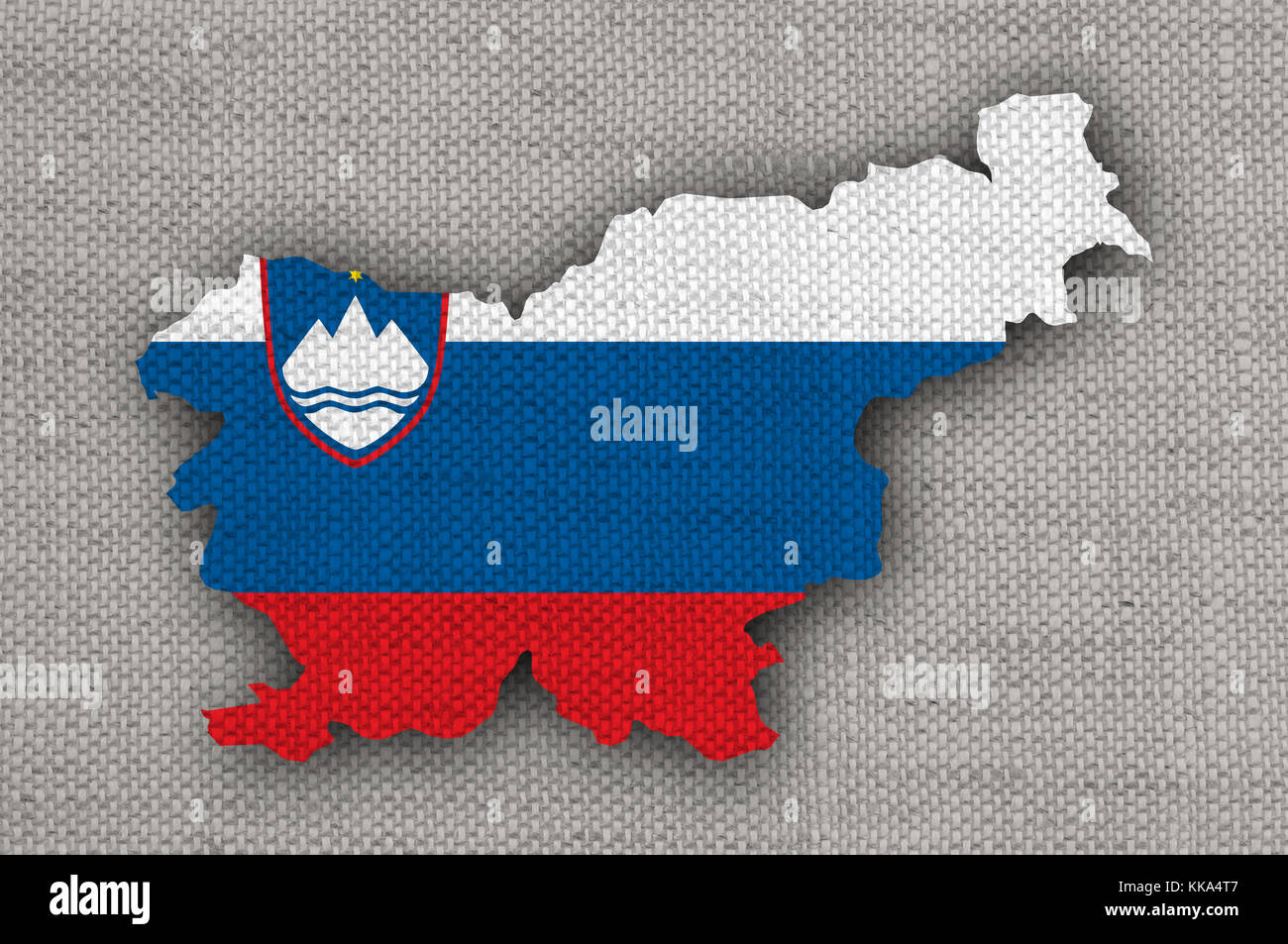 Map and flag of Slovenia on old linen Stock Photo - Alamy