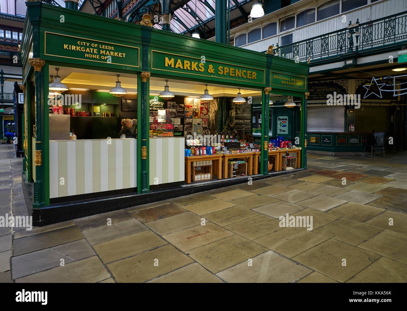 The original penny bazaar Marks & Spencer in Leeds Kirkdale market Stock Photo