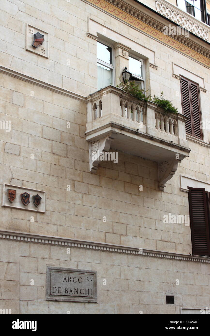 Medieval balcony in Rome, Italy Stock Photo Alamy