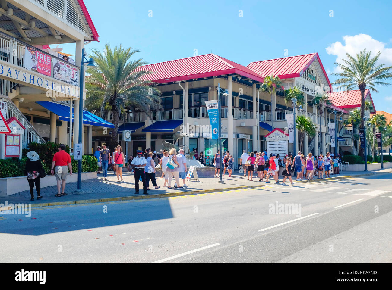 Waterfront and town centre of Georgetown on Grand Cayman in the Stock ...