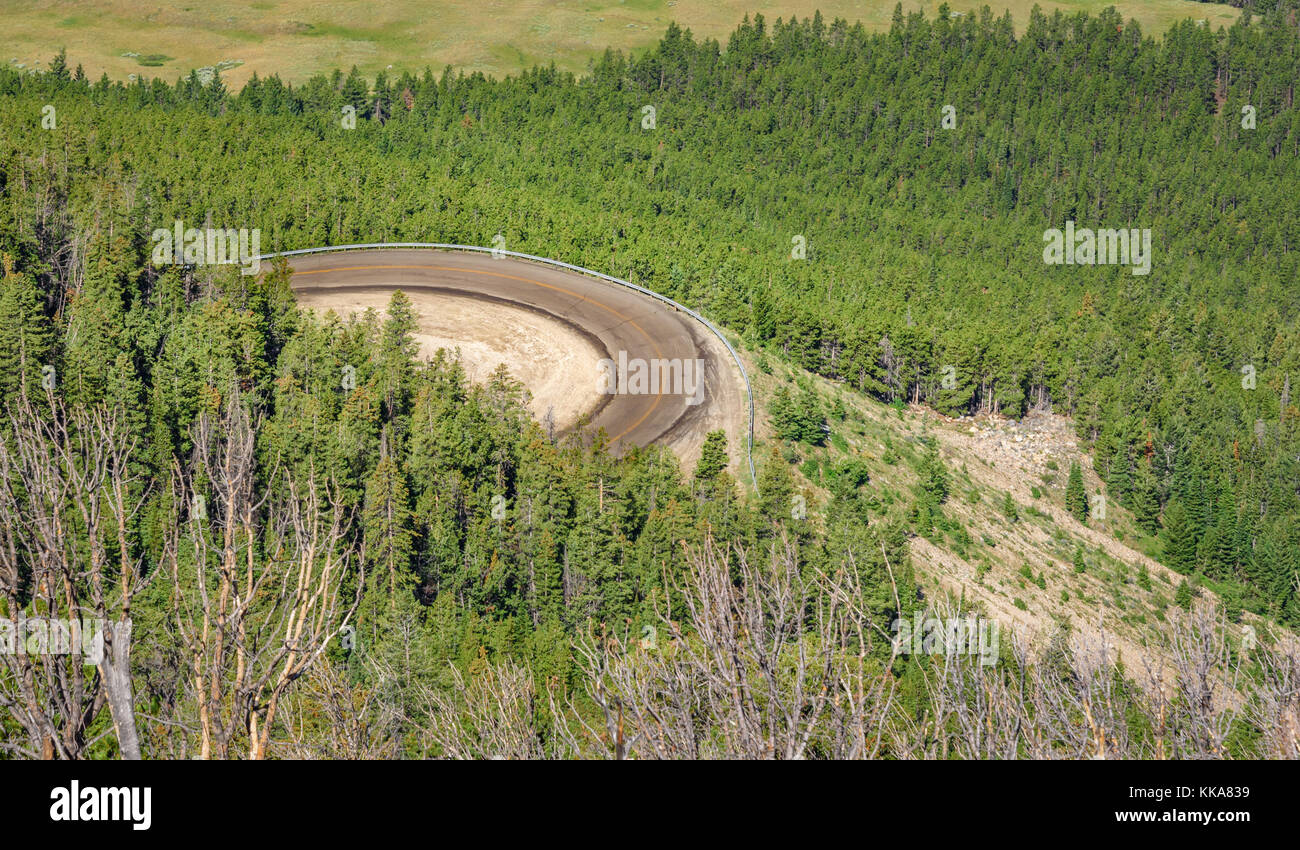 Beartooth Scenic Curvy Highway. Montana, Wyoming. USA. Stock Photo