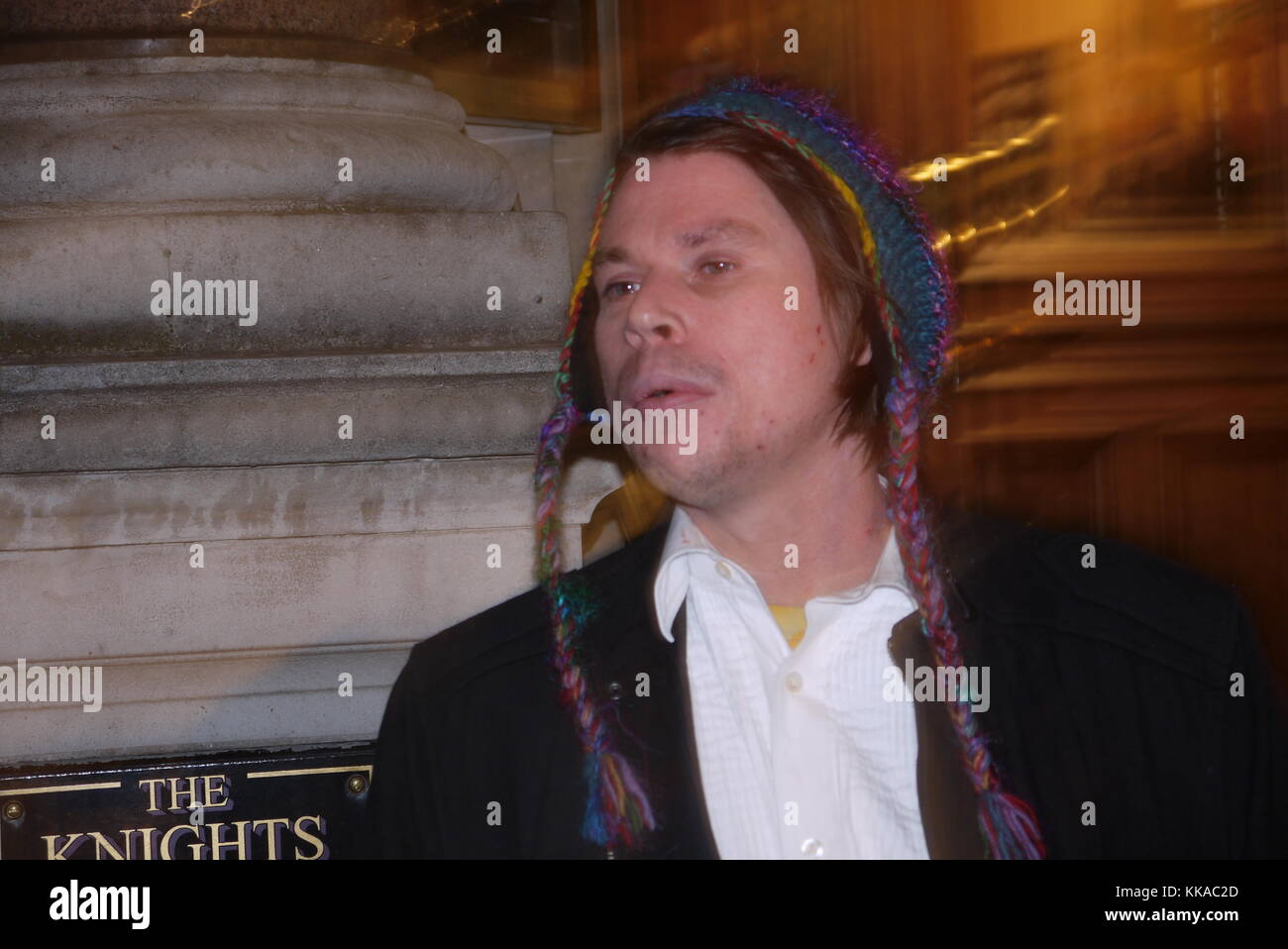 Lauri Love Appeal against Extradition appears outside the Royal Court of Justice, he awaits the decision of the court, Trial infornt of the Lord Chief Justice, 29th November 2017 Stock Photo