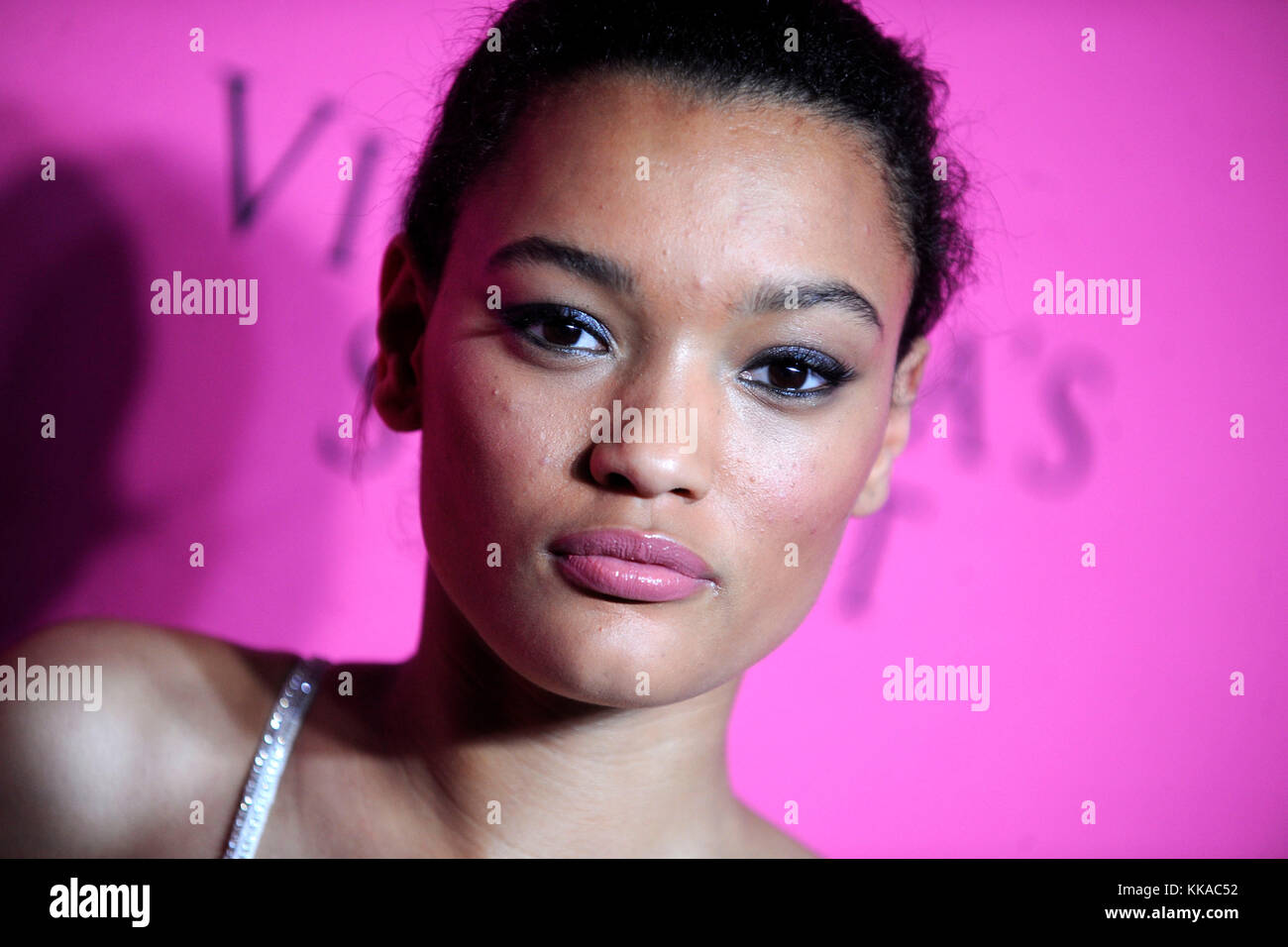 New York, USA. 28th Nov, 2017. Lameka Fox attends the 2017 Victoria's Secret Fashion Show viewing party pink carpet at Spring Studios on November 28, 2017 in New York City. Credit: Geisler-Fotopress/Alamy Live News Stock Photo